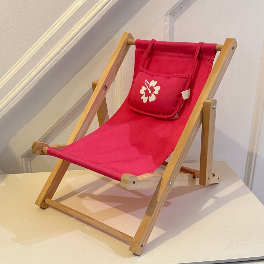 Build-A-Bear Pink Floral Kids Chair